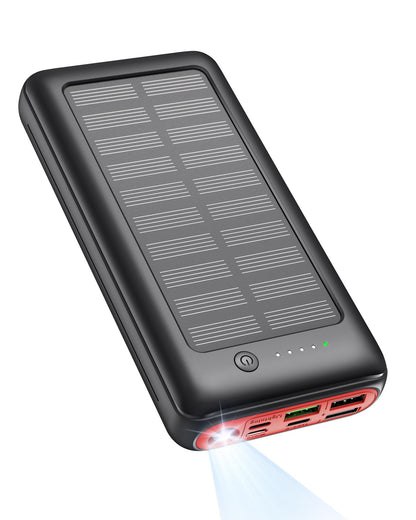 Solar Power Bank 27000mAh 22.5W PD20W fast charging, USB C portable charger for iPhone 16 15 14 13 12 camping outdoor