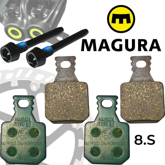 Magura MT Original Bike Hydraulic Disc Brake Replacement Disc Brake Pads for MT 5 7 Trail I Brake Pads I MTB I Ebike I Tour I (8.S (4 piston) Green Sport)