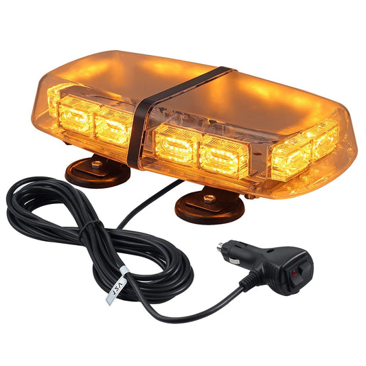 EYPINS 72 LED warning light, 12/24V beacon light 36W warning light flashing light car truck vehicle roof emergency hazard warning strobe 7 modes light with super magnetic base IP65 E57 (Orange)