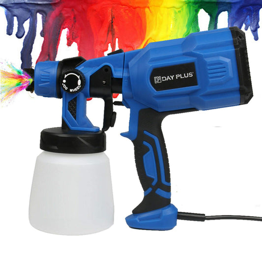 550W Paint Sprayer Electric Spray Gun with 3 spray patterns, 800ml capacity, 100-450ml/Min, adjustable airflow, and color control.