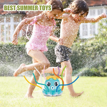 Tosekry Sprinkler Toy for 3 4 5 6 7 8 years old, Water Toy for Kids Outdoor Toy for 3-8 years old, Children's Toy for 3 year olds Lawn Sprinkler Outdoor Games for Kids (Blue Octopus)