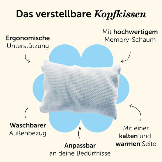 Cloudpillo Premium Memory Foam Pillow - Adjustable Height 50x70 cm - Ergonomic Pillow - Cool and Warm Pillow - Hypoallergenic Bed Pillow - Sustainable and Ideal for Allergy Sufferers
