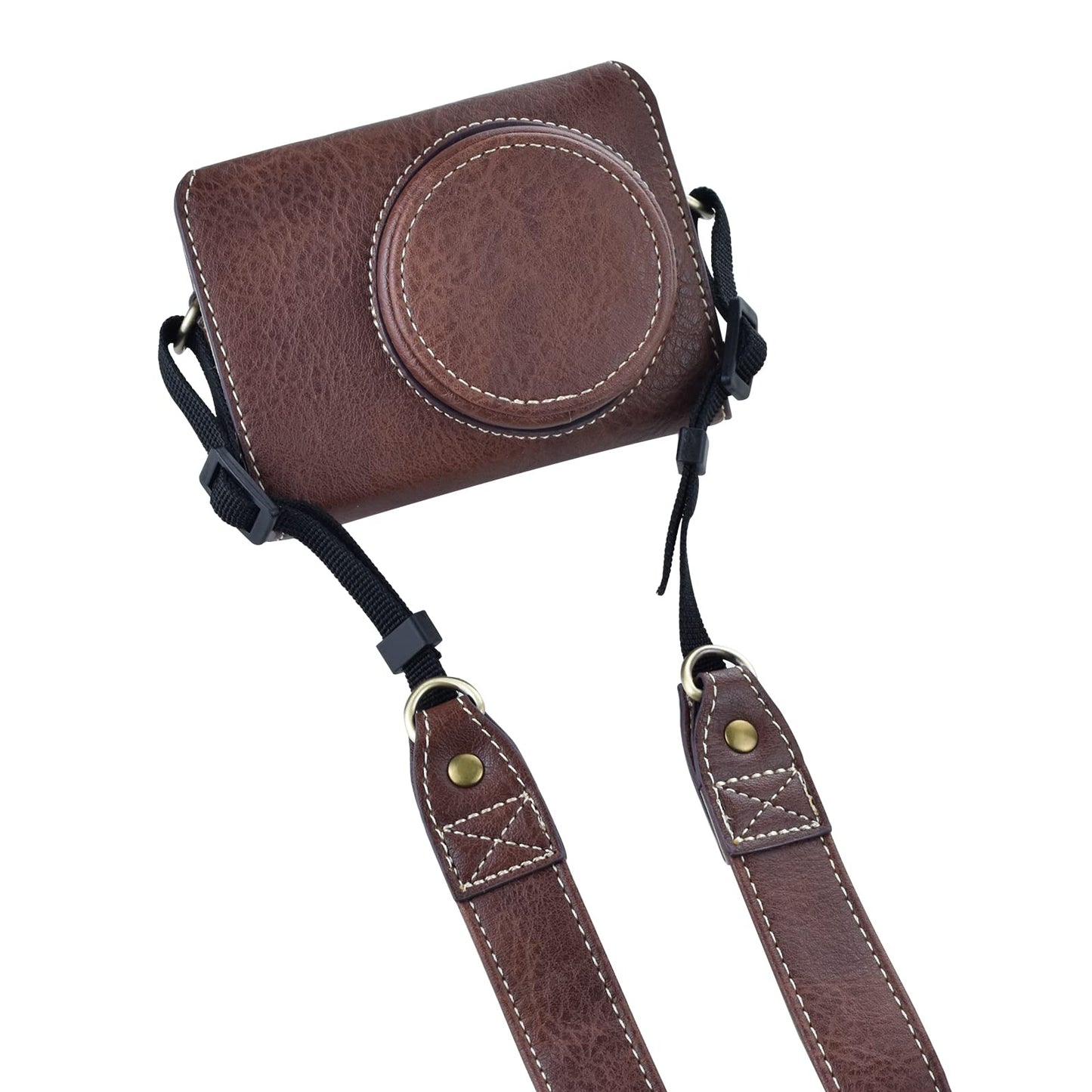 kinokoo Protective Case for GR 3/GR III/GR III X PU Leather Camera Bag for GR III/GR III X Case with Shoulder Strap - Coffee