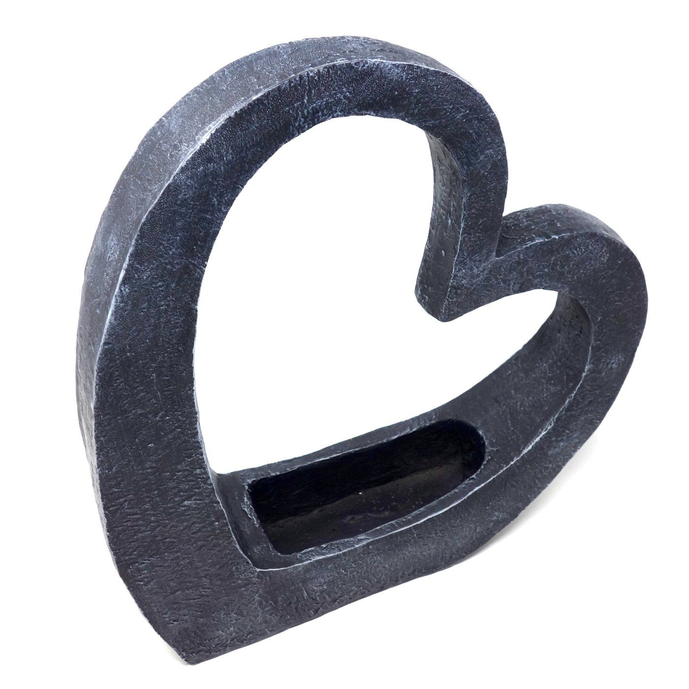 Burial plant heart standing with recess, grave decoration. Height 35 cm. 1 piece anthracite.