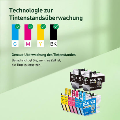 KINGJET LC3219XL LC3219 printer cartridges Compatible with Brother LC3219XL LC3217 3219XL, for Brother mfc-j5330dw cartridges for Brother MFC-J5335DW MFC-J5730DW MFC-J6930DW MFC-J5930DW J6530DW J6935DW