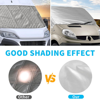 Opaltool External Thermo Windshield Cover for Opel Vivaro Renault Trafic N-issan Primastar 2001-2014, Luxury Silver Wrap, Foldable Front Windshield Cover Winter Summer Windshield Frost Protection Cover