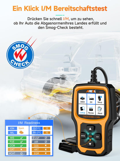 ANCEL AD410 Enhanced Auto OBD2 Diagnostic Tool, Read OBDII/EOBD Error Codes, 8 Languages, DTC Car Diagnostic Tool for All Vehicles after 2002 (Black/Yellow)