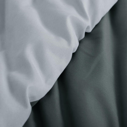 Aisbo bedding 155x220 2-piece anthracite/gray - bedding sets 1 duvet cover 155x220 cm + 1 pillowcase 80x80 cm, ÖKO-TEX reversible bedding soft microfiber with zipper.