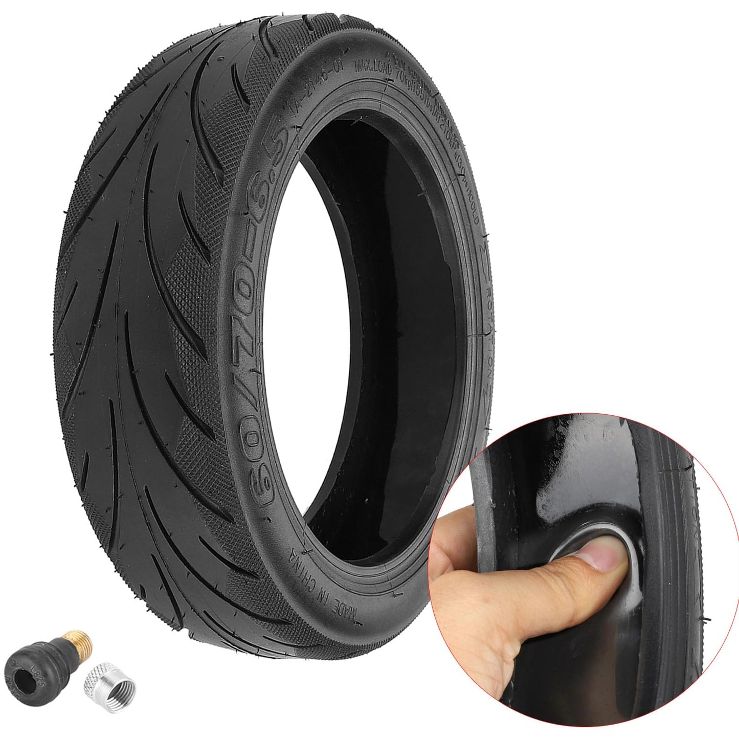 Tmom Max G30 scooter tire 60/70-6.5 Tubeless Explosion-proof tire for Segway Ninebot Max G30/Max G30D scooter tires Self-repairing tire Wear-resistant replacement tire (1 piece)