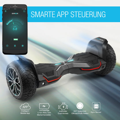 8.5" Premium Offroad Hoverboard Bluewheel HX510 SUV German Quality Brand - Kids Safety Mode & App - Bluetooth - Strong Dual Motor - Electric Skateboard Self Balance Scooter