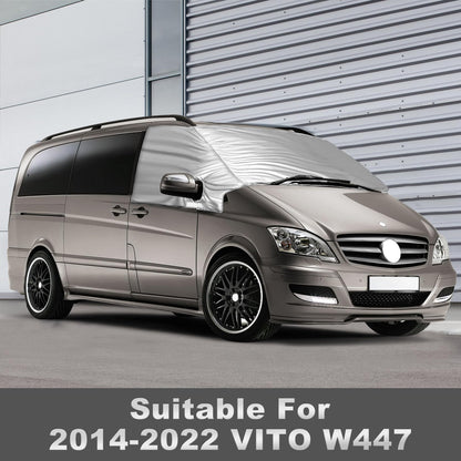 Opaltool External Thermo Windshield Cover for Mercedes-Benz Viano/Vito W639 2003-2014, Luxury Silver Wrap, Foldable Front Windshield Cover Winter Summer Windshield Frost Protection Cover