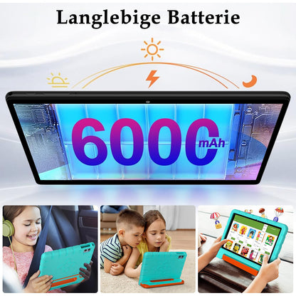 ZIOVO Kids Tablet 10-inch Android 14 with 20GB RAM + 128GB ROM (TF 1TB), WiFi 6, Octa-Core, Widevine L1, Parental Control, 6000mAh, BT 5.0, GMS Certified Kids Tablet with Eva Case - Green