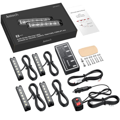 4x6 LED warning light front flash strobe light waterproof IP68 flashing light warning beacon flash module warning light emergency light caution flashing light for 12/24V truck, truck, emergency