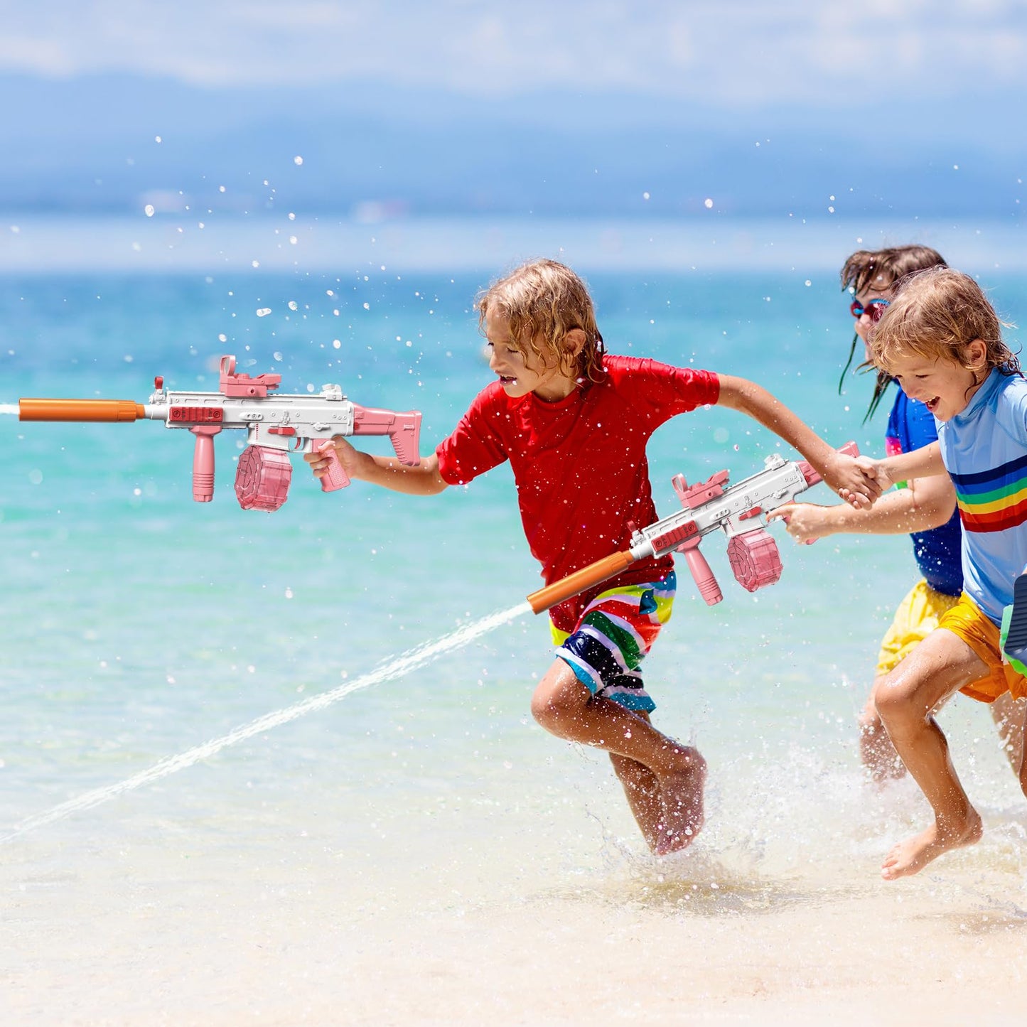 Electric water gun Very powerful water machine gun with rechargeable battery Squirt Gun Water Toy up to 20ft, Outdoor Water Gun shooting game for adults and kids (Pink)