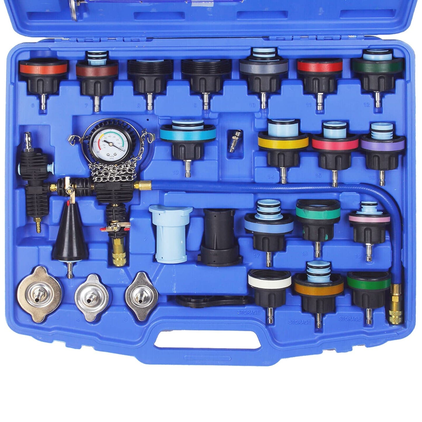 BandelOne includes cooling system filling tool, bleeding tool, pressure tester, pressure testing adapter, and 28 pieces in total.