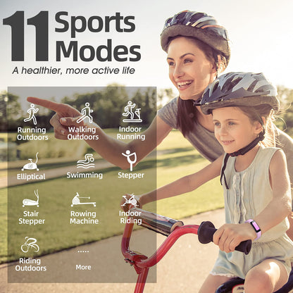Kids' fitness tracker watch, IP68 waterproof activity tracker, heart rate sleep monitor, 11 sports modes calorie counter, pedometer with alarm, great gift for boys, girls, teenagers