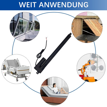 Jvnvlki 200mm stroke 3000N IP65 waterproof linear actuator 12V linear motor 5mm/s with mounting brackets for lift coop door, cabinet, window opener, door opener, home automation.