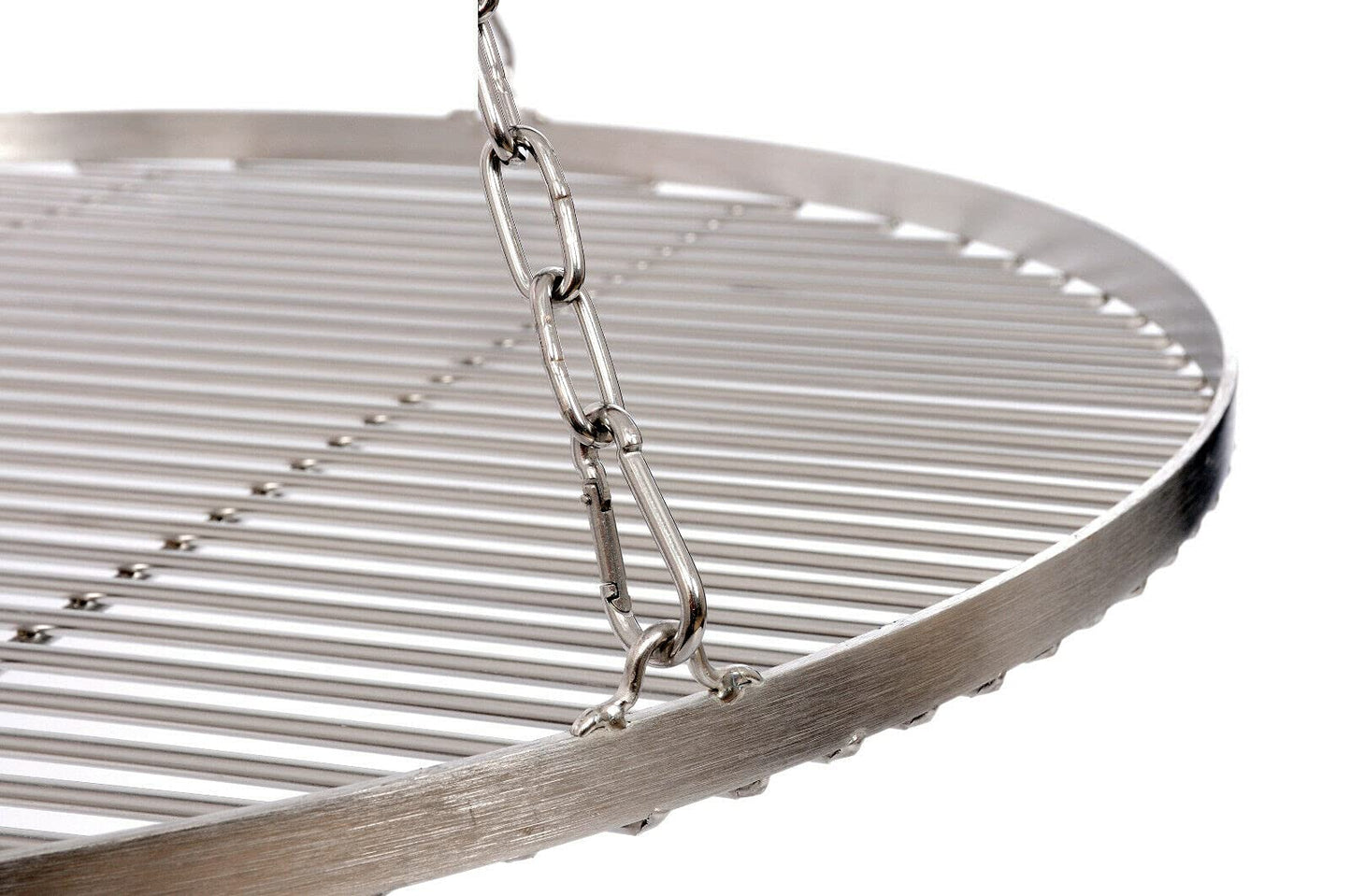 Grill grate Ø 70 cm with chain stainless steel 5 mm grill rod thickness 14 mm rod spacing for swing grill BBQ tripod