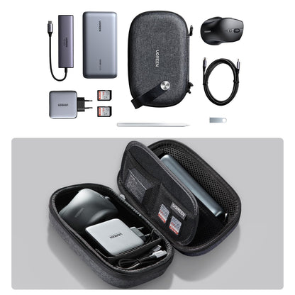 UGREEN Case Electronic Cable Bag Electronics Organizer Travel Case Pouch for chargers, hard drives, accessories, cables, USB drives, SD cards, USB hubs, camera equipment (Black)