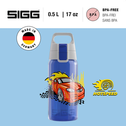 SIGG - Kids Water Bottle - Viva One Hot Speed - Suitable for Carbonated Drinks - Leak-proof - Dishwasher Safe - BPA-free - Sports & School - Blue - 0.5L
