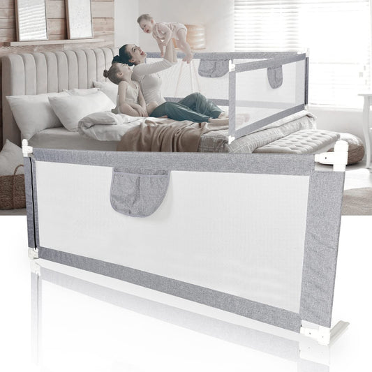 Jopassy 180cm bed guardrail, vertical lifting bed rail, safety guardrail protection, toddler bed rail for protection against falls for toddlers, babies, and children.