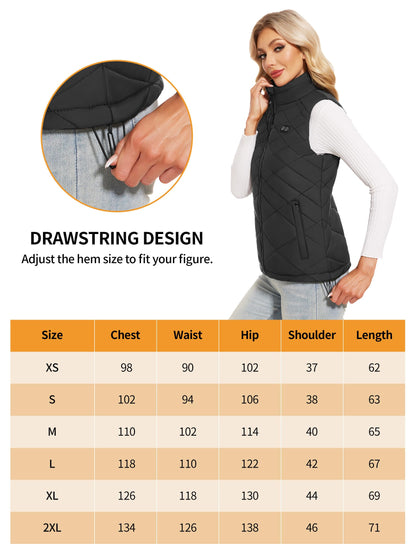 Vofuoti heated vest for women with 10000mah 5v battery, lightweight quilted heated vest for women, electric heated vest, for skiing, motorcycle riding, outdoor activities.