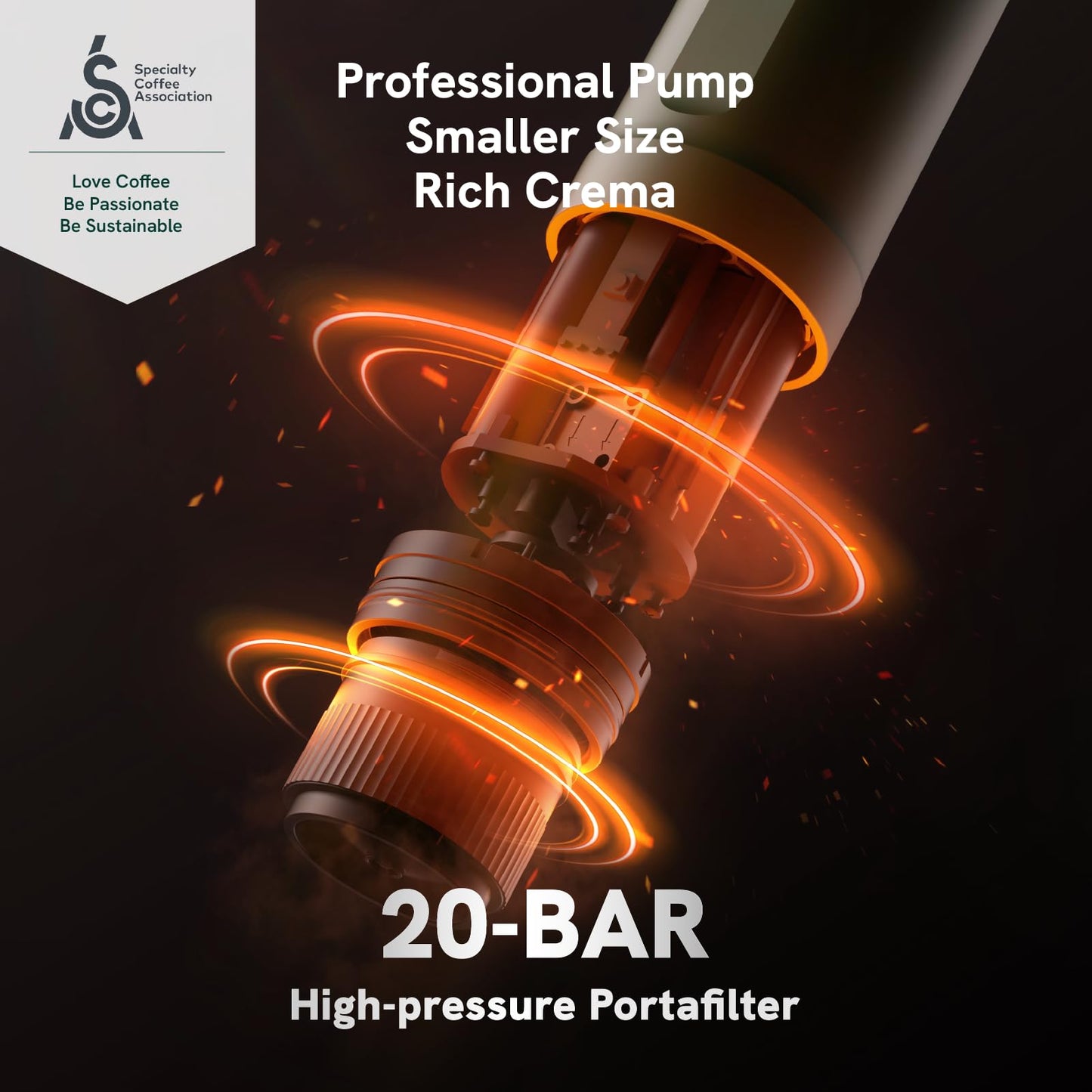 OutIn Nano Portable Espresso Machine with Battery, ideal for on-the-go or camping, coffee maker to go, with electric self-heating via USB-C, 2 in 1 for ground coffee and Nespresso capsules.