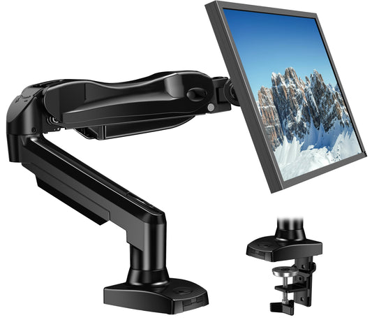 HUANUO Monitor Mount for 13 to 32 Inch Screens, Single Monitor Arm Stand Holds 2~9 kg, Height Adjustable with Tilts, Swivels, Rotates, VESA 75 & 100 mm.