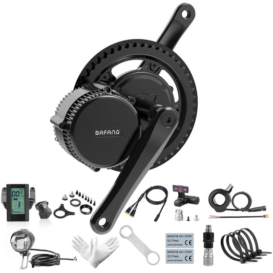 BAFANG mid-drive motor BBS01B 36V 250W ebike conversion kit, no battery included.