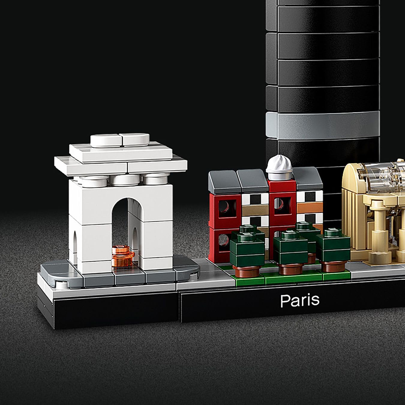 LEGO Architecture Paris, model kit featuring Eiffel Tower, Champs-Élysées, and Louvre model. Skyline collection for home or office decor. Great gift idea for collectors, men, and women. Item number 21044.