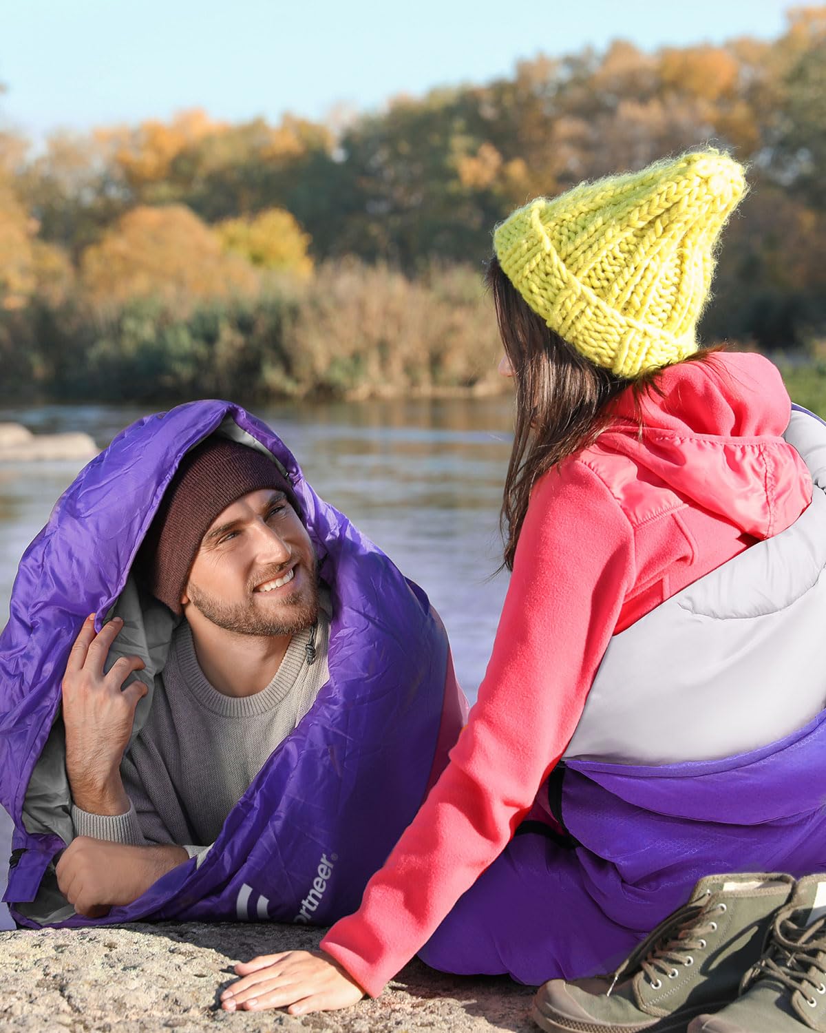 Outdoor camping sleeping bag: Sportneer 3-4 season summer sleeping bag, winter sleeping bag, compact, portable, ultralight 1.7kg with full filling for adult trekking travel.