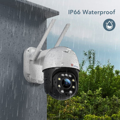 Ctronics 5X Optical Zoom Outdoor Security Camera, PTZ Dome WiFi IP Camera with Human Motion Detection, Auto Tracking, 30m Color Night Vision, 2-Way Audio, IP66 Waterproof.