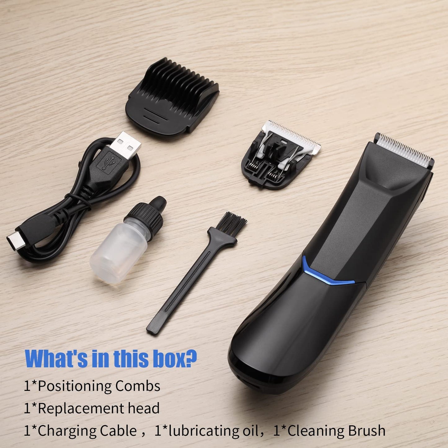 BESTBOMG Intimate Shaver Men Body Hair Trimmer for Men and Women with LED lighting, Waterproof Electric Trimmer for Intimate Area, Body Groomer for Groin, Nose, and Ear Hair.