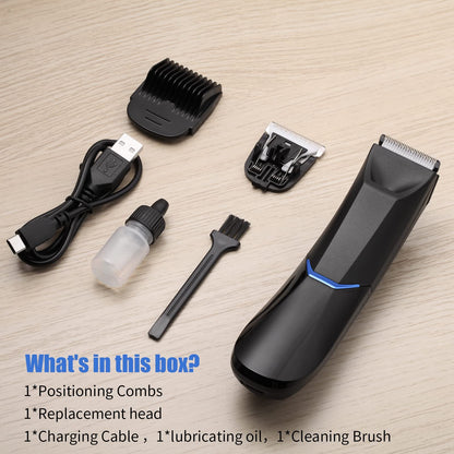 BESTBOMG Intimate Shaver Men Body Hair Trimmer for Men and Women with LED lighting, Waterproof Electric Trimmer for Intimate Area, Body Groomer for Groin, Nose, and Ear Hair.