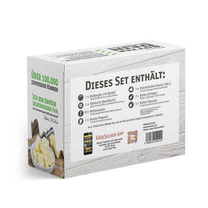 Make your own butter and buttermilk at home with this set (including step-by-step instructions).