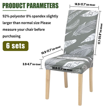 Sports Chair Covers 6 Pack Stretch Chair Covers for Dining Chairs, Removable Washable Chair Protection Decoration Chair Cover for Home, Kitchen, Hotel, Restaurant, Banquet, Wedding, Party