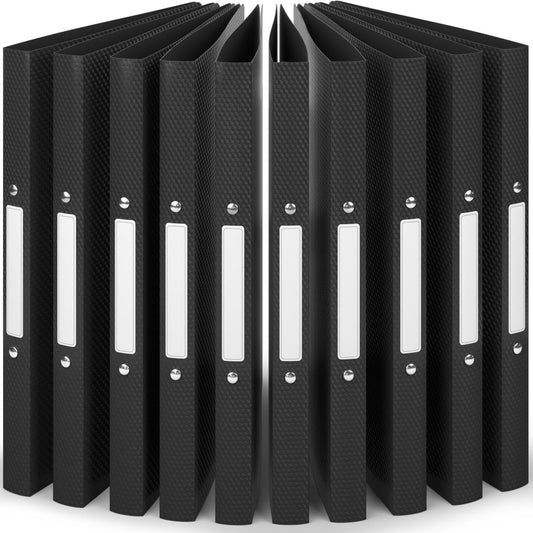 ACROPAQ - 10 x Ring Binder A4 - With 2 rings, spine width 2.5 cm, Night, Natural Color Collection - Ring file, ring binder, slim A4 folder, A4 ring binder, school folder