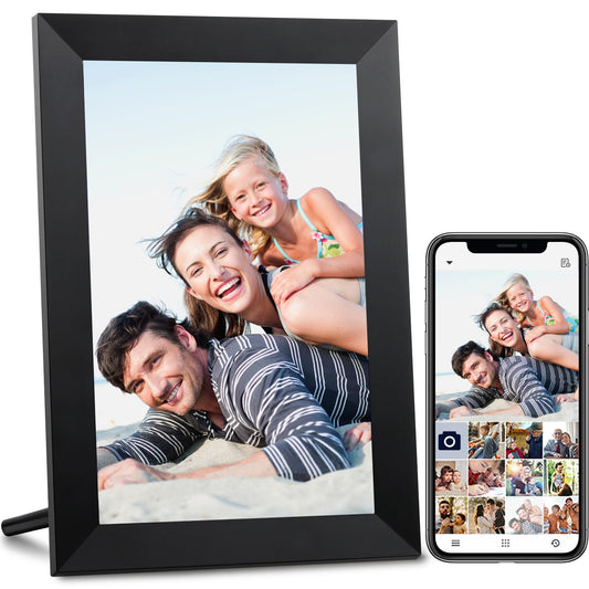 AEEZO 10.1 inch WiFi Digital Picture Frame,1280x800 IPS Touchscreen Electronic Photo Frame,32GB Storage,Auto Rotation,Supports Micro SD Card