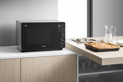 Bauknecht ExtraSpace Crisp MW 427 SL/Combination Grill and Microwave/Maximum Flexibility-No Turntable/800 W/25 L Capacity/Grill 1000 W/Crisp Function/Steam Cooking Function/AutoClean, Silver