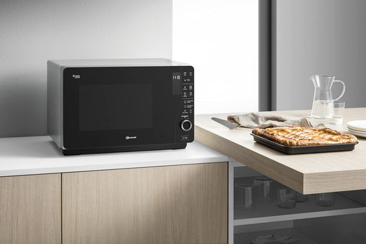 Bauknecht ExtraSpace Crisp MW 427 SL/Combination Grill and Microwave/Maximum Flexibility-No Turntable/800 W/25 L Capacity/Grill 1000 W/Crisp Function/Steam Cooking Function/AutoClean, Silver