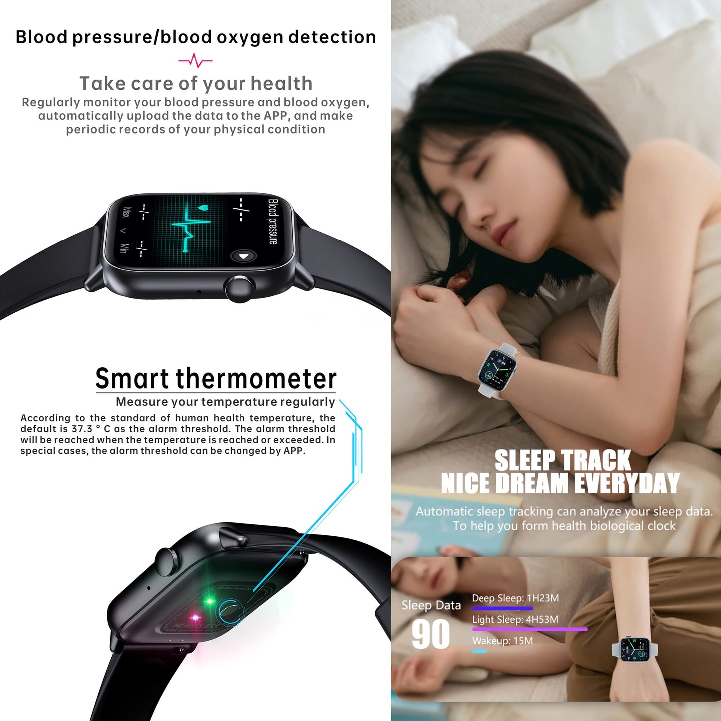 Women's smartwatch with phone function, 1.8-inch HD touchscreen wristwatch heart rate monitor with 123 sports modes SpO2 sleep monitor IP68, menstrual cycle fitness tracker pedometer calories Android iOS (Silver)