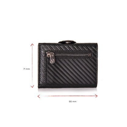 DONBOLSO NextGen Wallet - Cardholder and Slim Wallet with Coin Compartment - RFID Protection Wallet for Men and Women - Mini Wallet for up to 11 cards - 9 x 7.1 x 2 cm - Carbon Design.