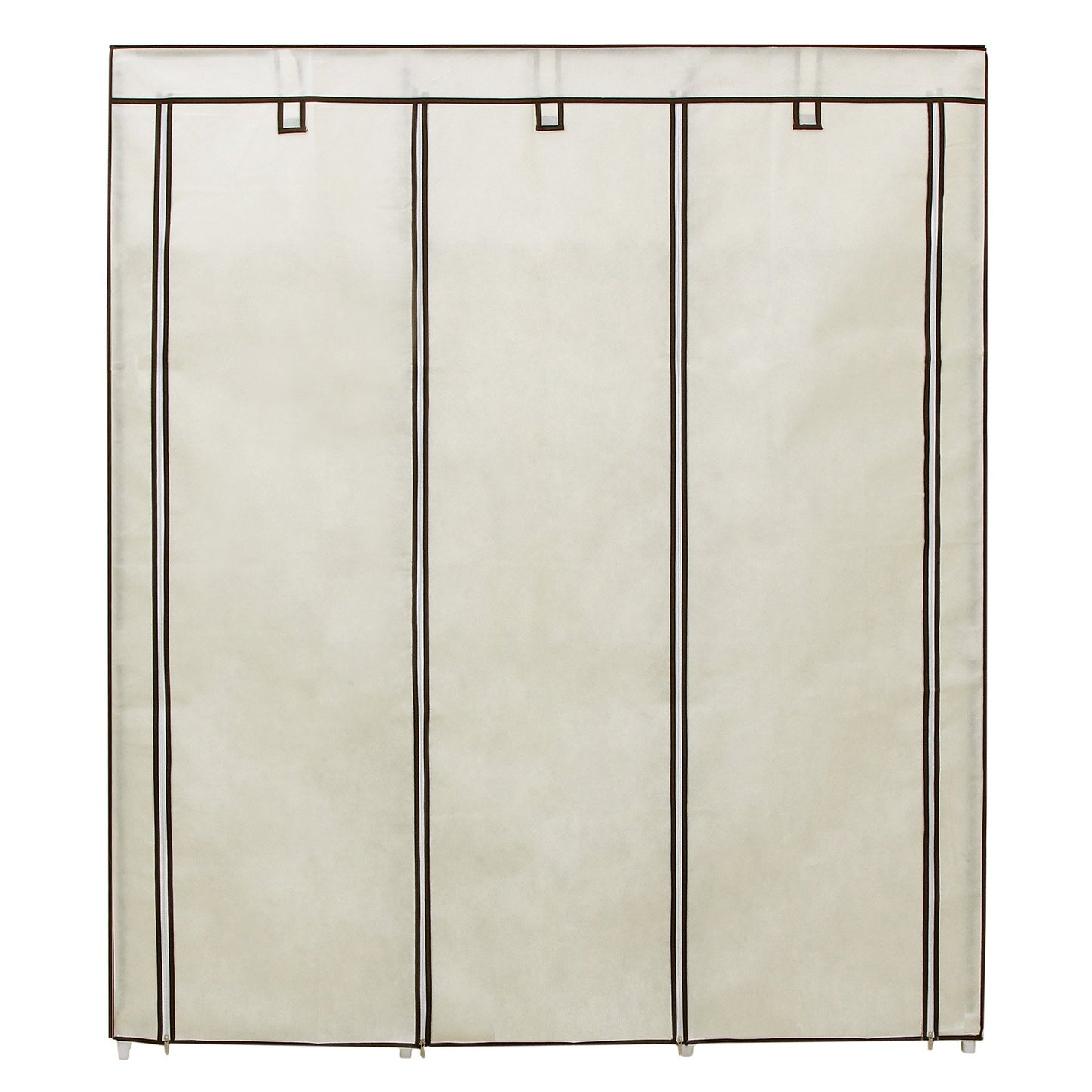 SONGMICS wardrobe, foldable fabric closet with 2 clothes rails, 175 x 150 x 45 cm, Beige RYG12M