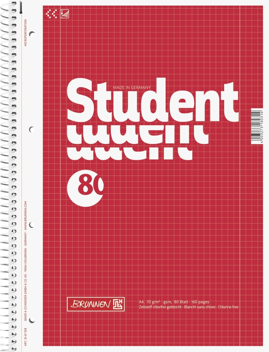 College notebooks student A4 size, ruling 27, lined 80 sheets + 5 fountain college notebooks 28 squared, white.