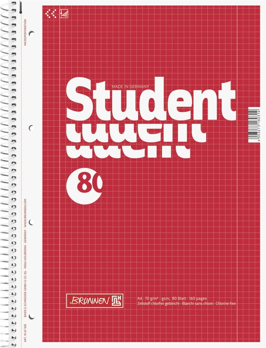 College notebooks student A4 size, ruling 27, lined 80 sheets + 5 fountain college notebooks 28 squared, white.
