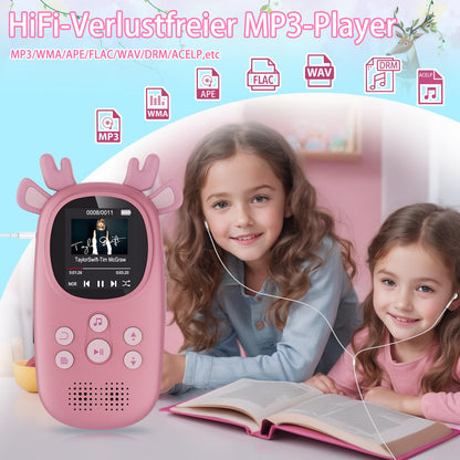 CCHKFEI 32GB MP3 Player Kids Bluetooth 5.3 Music Player, Bluetooth MP3 Player with Headphones & Speaker with FM Radio, Support One-Button Playback Recordings, Pedometer, Stopwatch