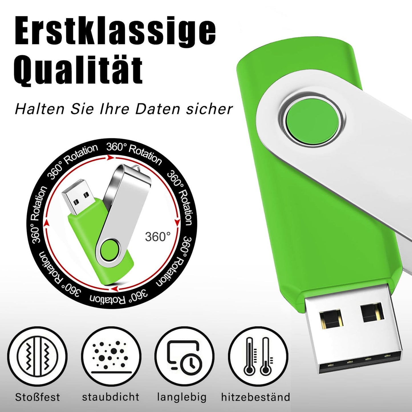 32GB USB Flash Drive 5 Pack Multicolor USB 2.0 Memory Stick USB Sticks Data Storage Multicolor