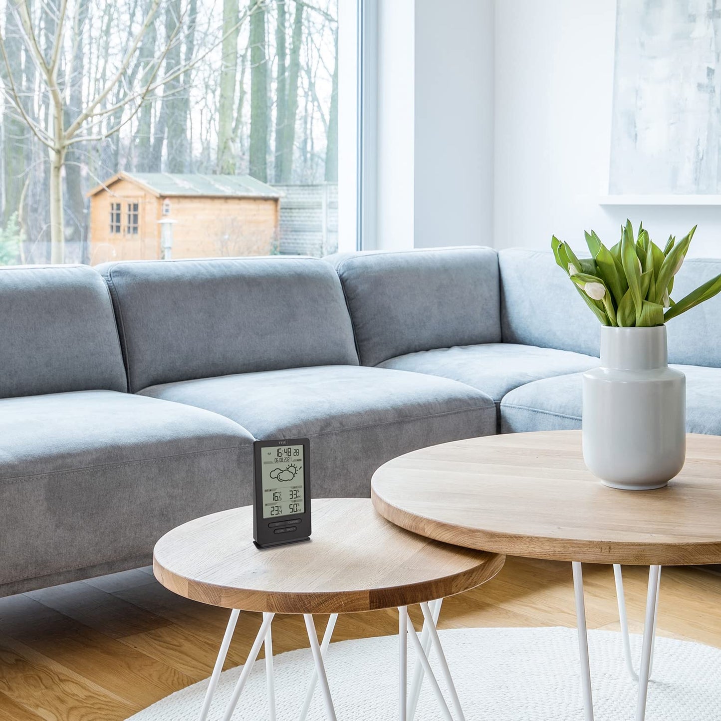 TFA Dostmann Digital Wireless Weather Station with Outdoor Sensor, 35.1162.10, Indoor and Outdoor Climate, with Transmitter, Weather Forecast, including Radio Clock, Temperature/Humidity, Amazon Exclusive, Gray