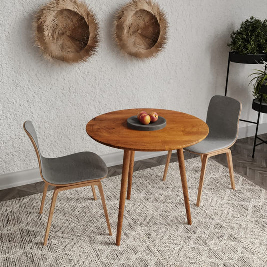 Gozos Oviedo Round Dining Table, Stylish Kitchen Table made of Solid Beech Wood, Wooden Dining Table with Easy Assembly - Solid Living Room Table - Vintage Table Ø 80 cm
