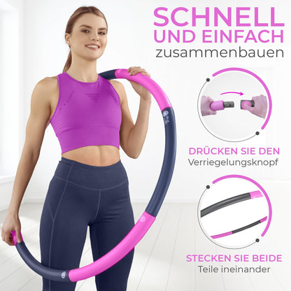 SummerFan Hula Hoop for Adults for Weight Loss 1.5kg without Waves and Bumps [1.5kg, 100cm, 8 Segments] - Hullahub Fitness Sport